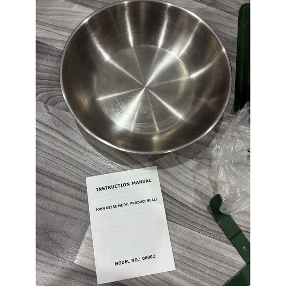 Rare NIB John Deere Vintage Metal Kitchen Produce Scale w Stainless Steel Bowl - Picture 6 of 7